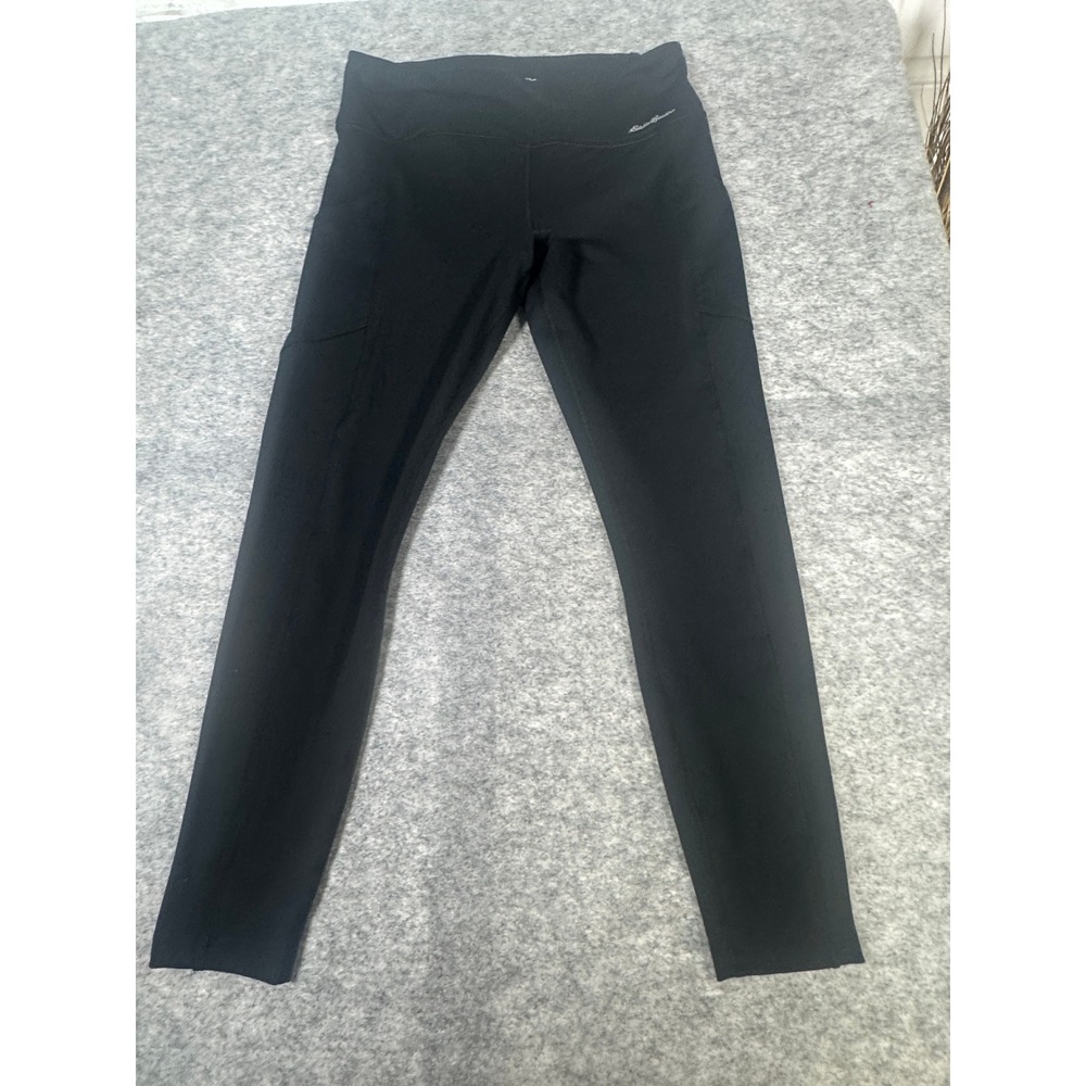 Eddie Bauer Womens Trail Tight Black High Rise Leggings Pockets Large 1732089